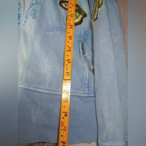 💎 RARE Free People Bird Patch Hoodie Distressed Blue NWOT - Picture 9 of 10